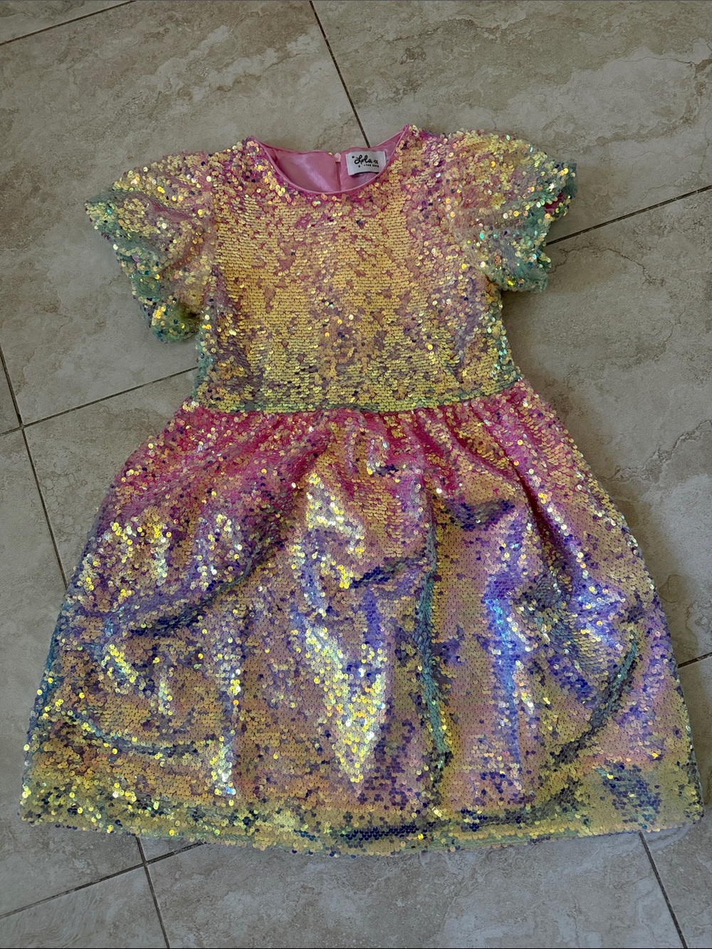 Lola + The Boys Multicolor Iridescent Sequin Party Dress size 12